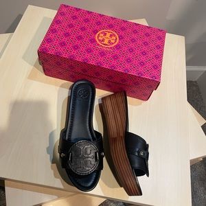 Tory Burch Wedge Slip on Sandal Mules